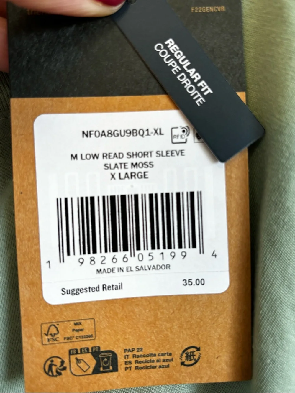 The North Face Men's Low Read Short Sleeve Tee  Sz XL. NWT